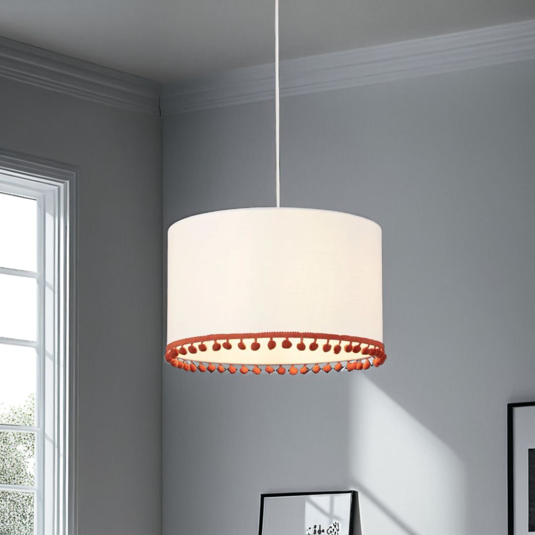 Dolly Small White & Orange Ceiling Shade - White Bear Furnishings