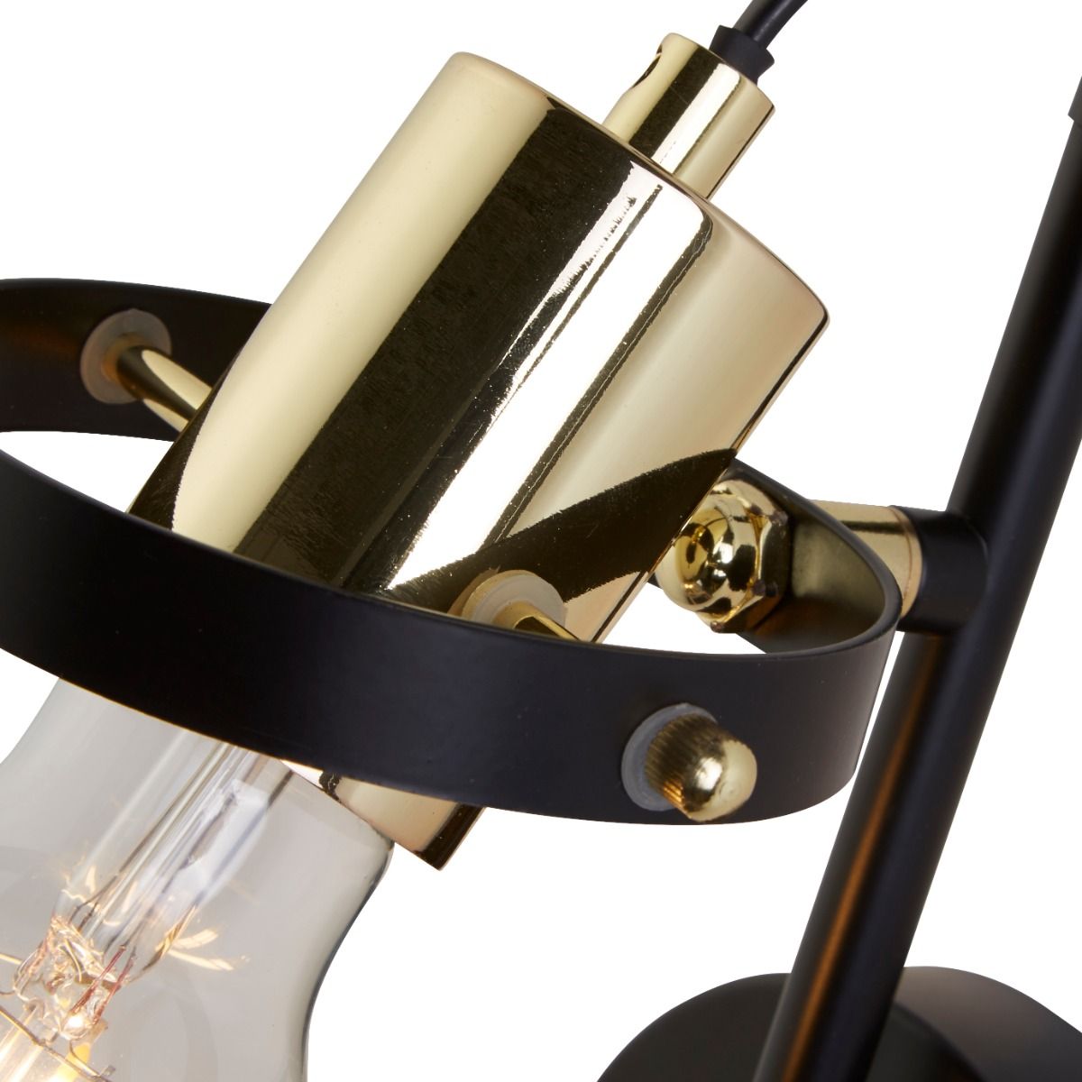 Hansel 1 Light Black & Brass Wall Light - White Bear Furnishings