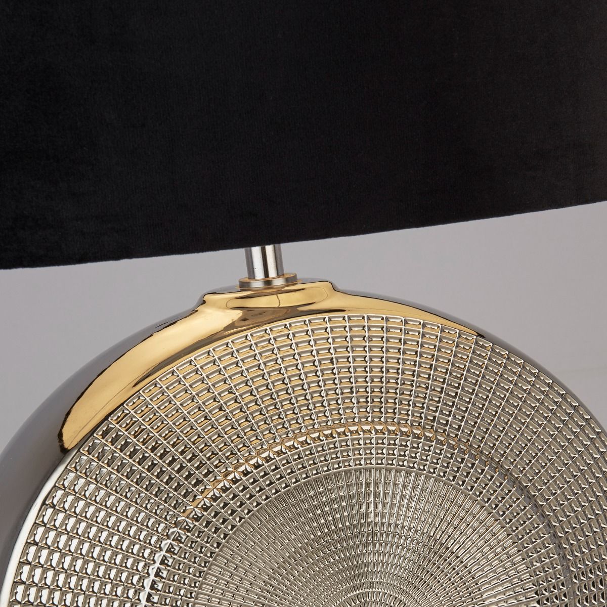 Elina Polished Chrome Ceramic Table Lamp - White Bear Furnishings