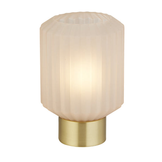 Zina Blush Pink & Brass Glass Table Lamp - White Bear Furnishings