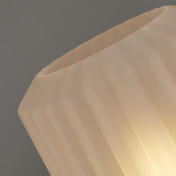 Zina Blush Pink & Brass Glass Table Lamp - White Bear Furnishings