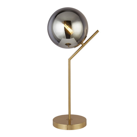 Jarmila Antique Bronze & Smoked Glass Table Lamp - White Bear Furnishings