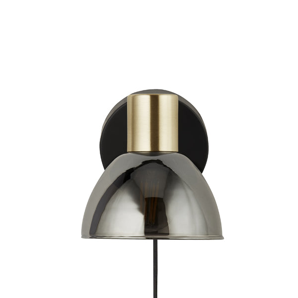 Elisa Plug In Smoked Glass Wall Light - White Bear Furnishings