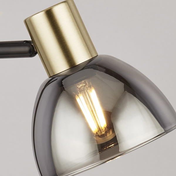 Elisa Plug In Smoked Glass Wall Light - White Bear Furnishings