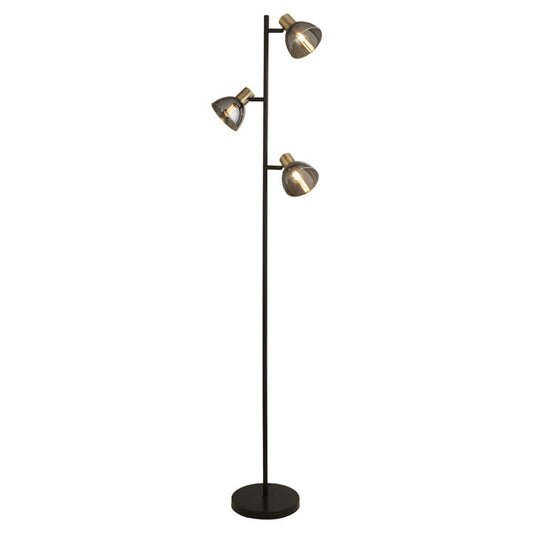 Elisa Smoked Glass Task Floor Lamp - White Bear Furnishings