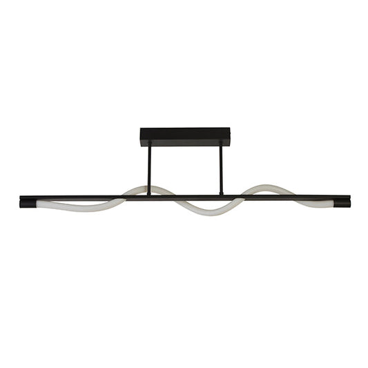Diego Matte Black LED Semi Flush Ceiling Pendant - White Bear Furnishings