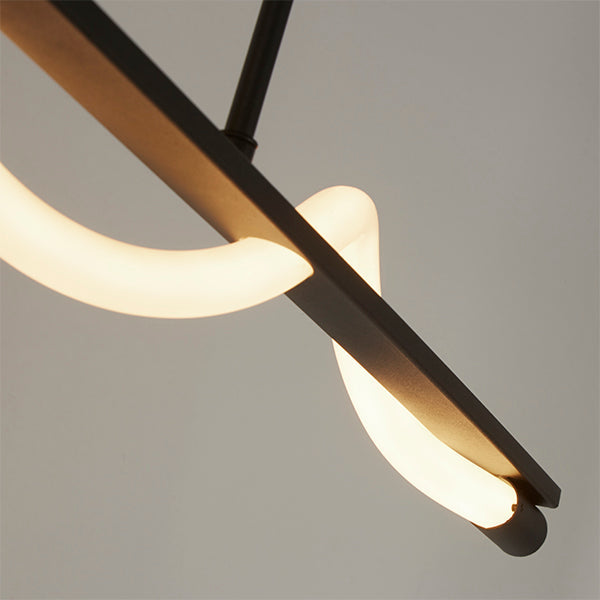 Diego Matte Black LED Semi Flush Ceiling Pendant - White Bear Furnishings