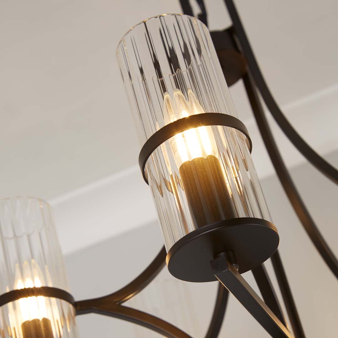 Davina 5 Light Black Pendant Chandelier Ceiling Light - White Bear Furnishings