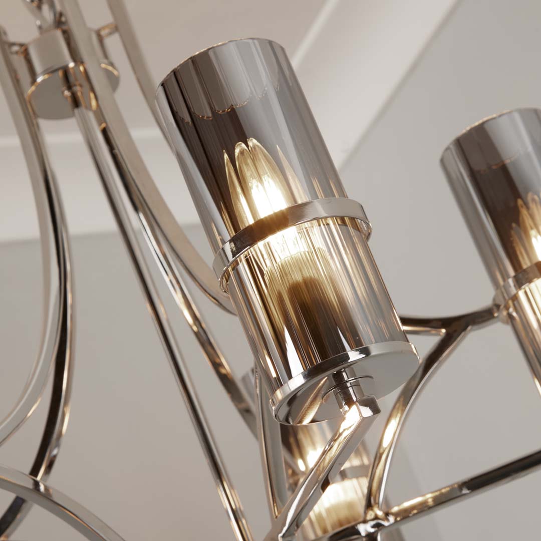 Davina 5 Light Chrome Pendant Chandelier - White Bear Furnishings