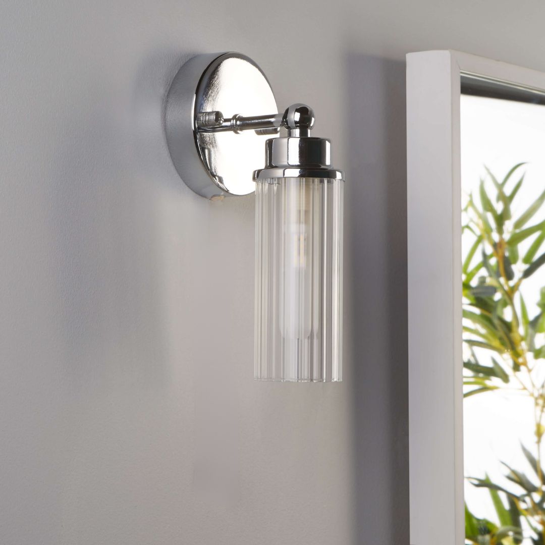 Vurton Chrome Bathroom Wall Light - White Bear Furnishings