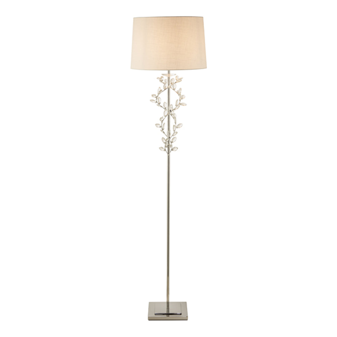 Rosie Chrome & Clear Glass Trim Floor Lamp - White Bear Furnishings