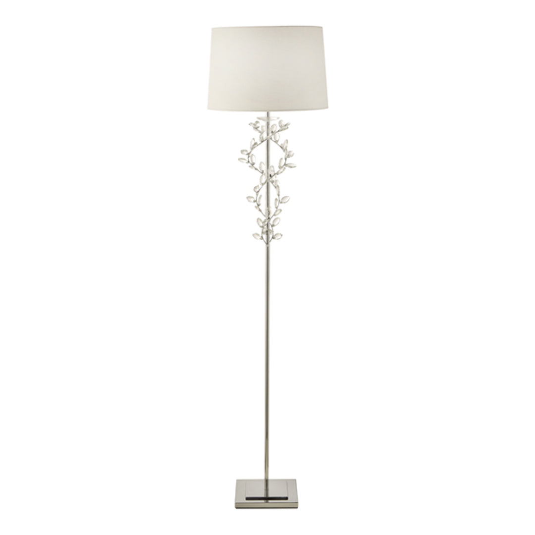 Rosie Chrome & Clear Glass Trim Floor Lamp - White Bear Furnishings