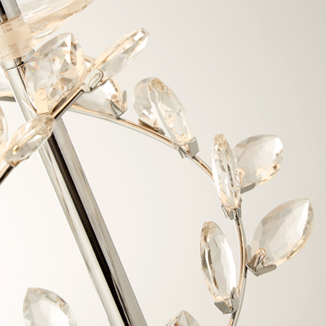 Rosie Chrome & Clear Glass Trim Floor Lamp - White Bear Furnishings