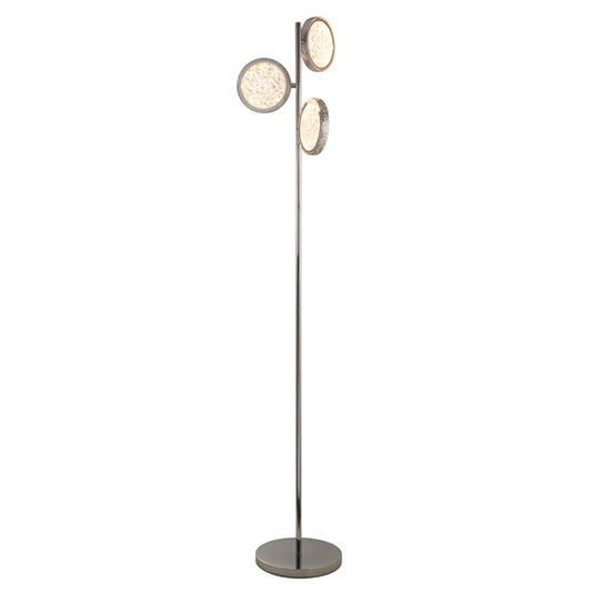 Lavinia 3 Light Chrome LED Floor Lamp - White Bear Furnishings