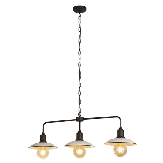 Kestle 3 Light White Diner Ceiling Pendant Bar - White Bear Furnishings