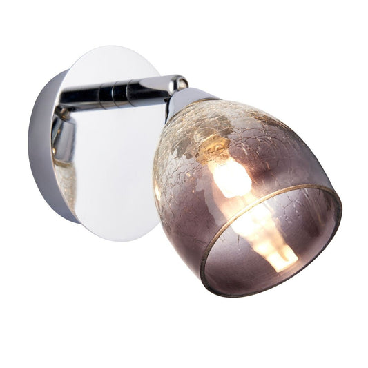 Colby 1 Light Polished Chrome And Smoked Glass Wall Light - White Bear Furnishings