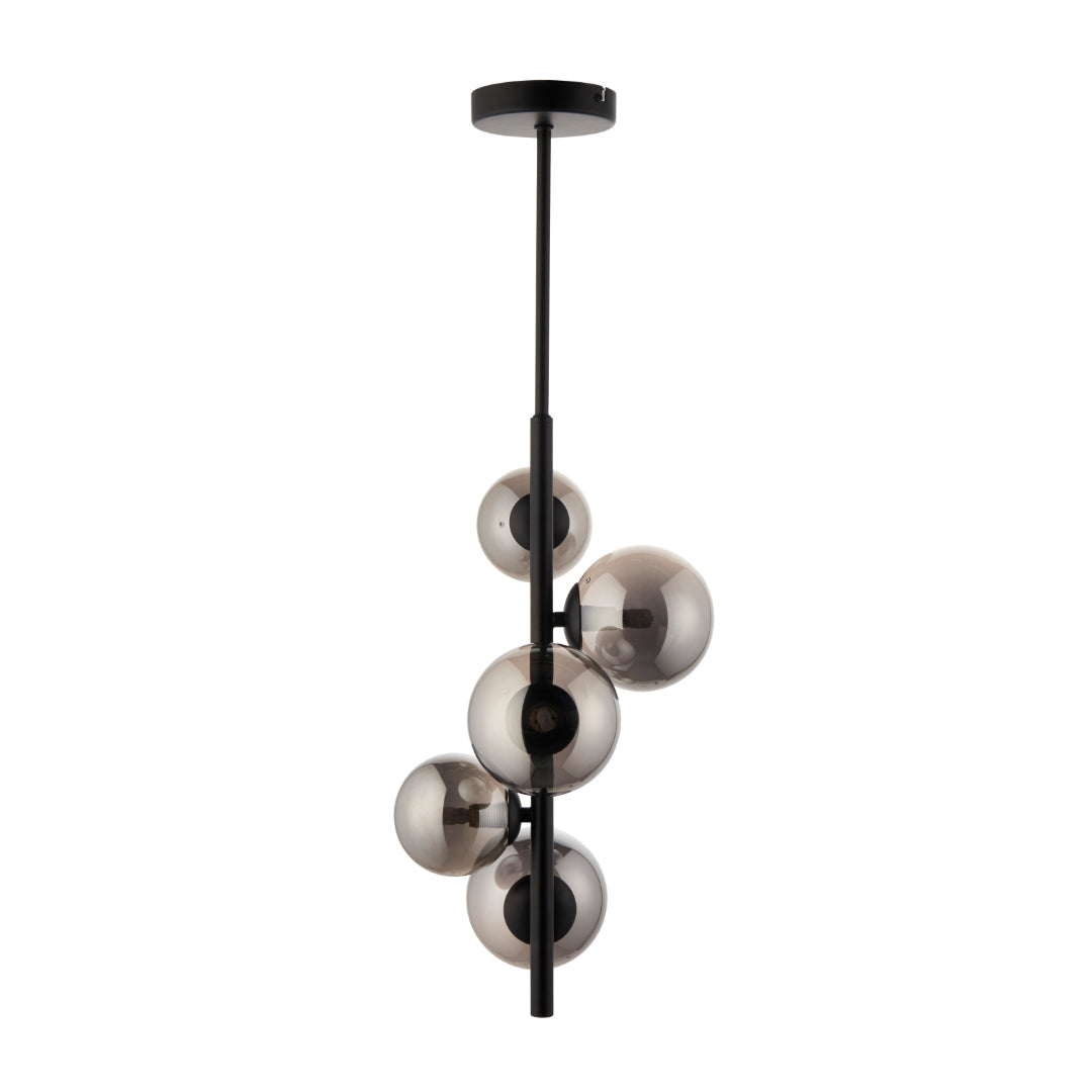Reeko 5 Light Matte Black Ceiling Pendant - White Bear Furnishings