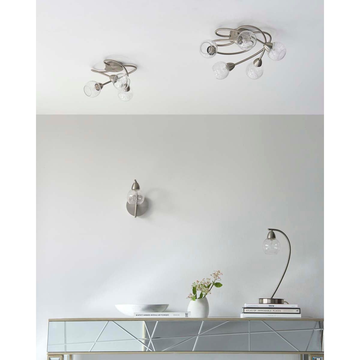 Callen Satin Nickel Wall Light - White Bear Furnishings