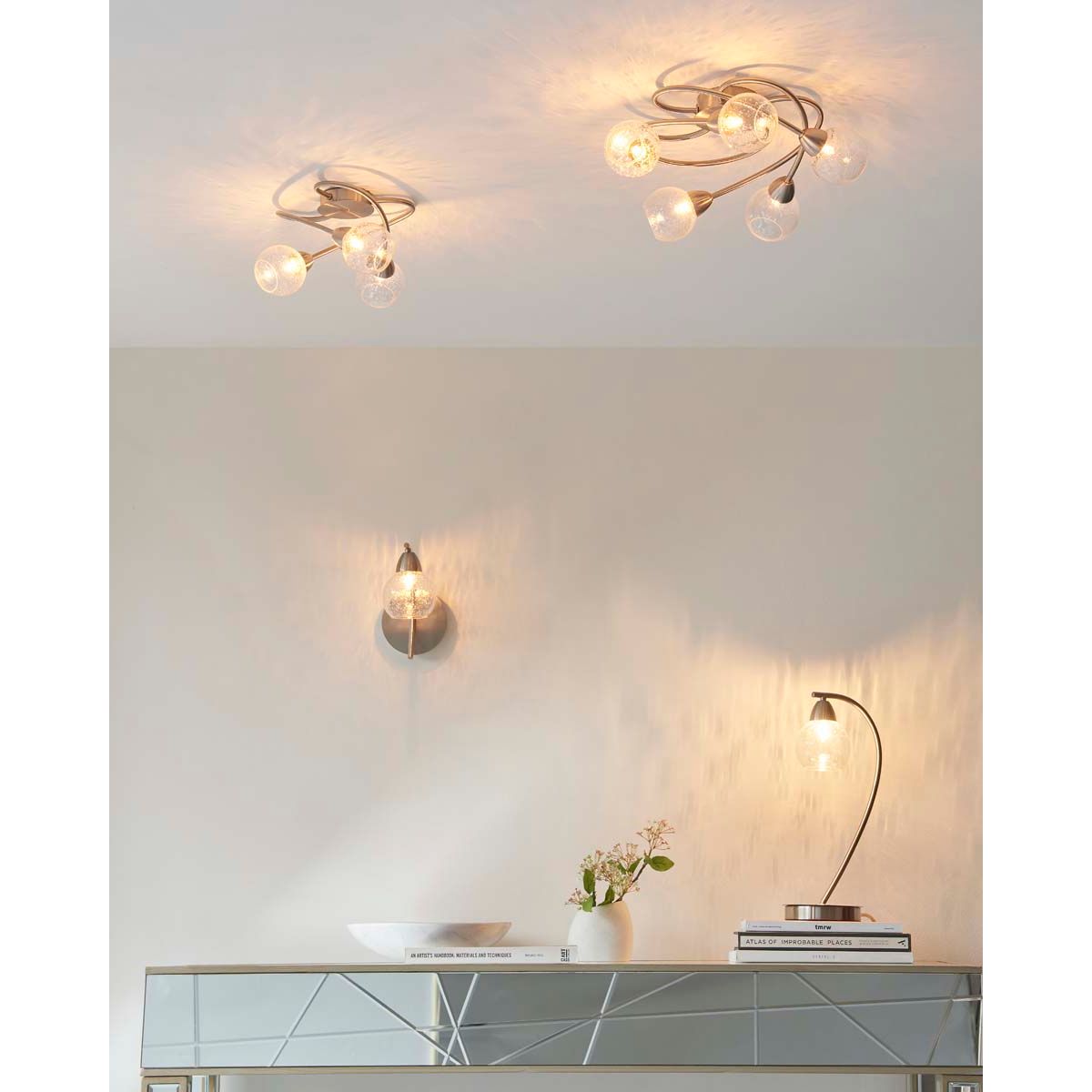 Callen Satin Nickel Wall Light - White Bear Furnishings