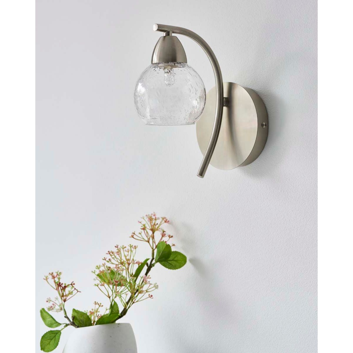 Callen Satin Nickel Wall Light - White Bear Furnishings