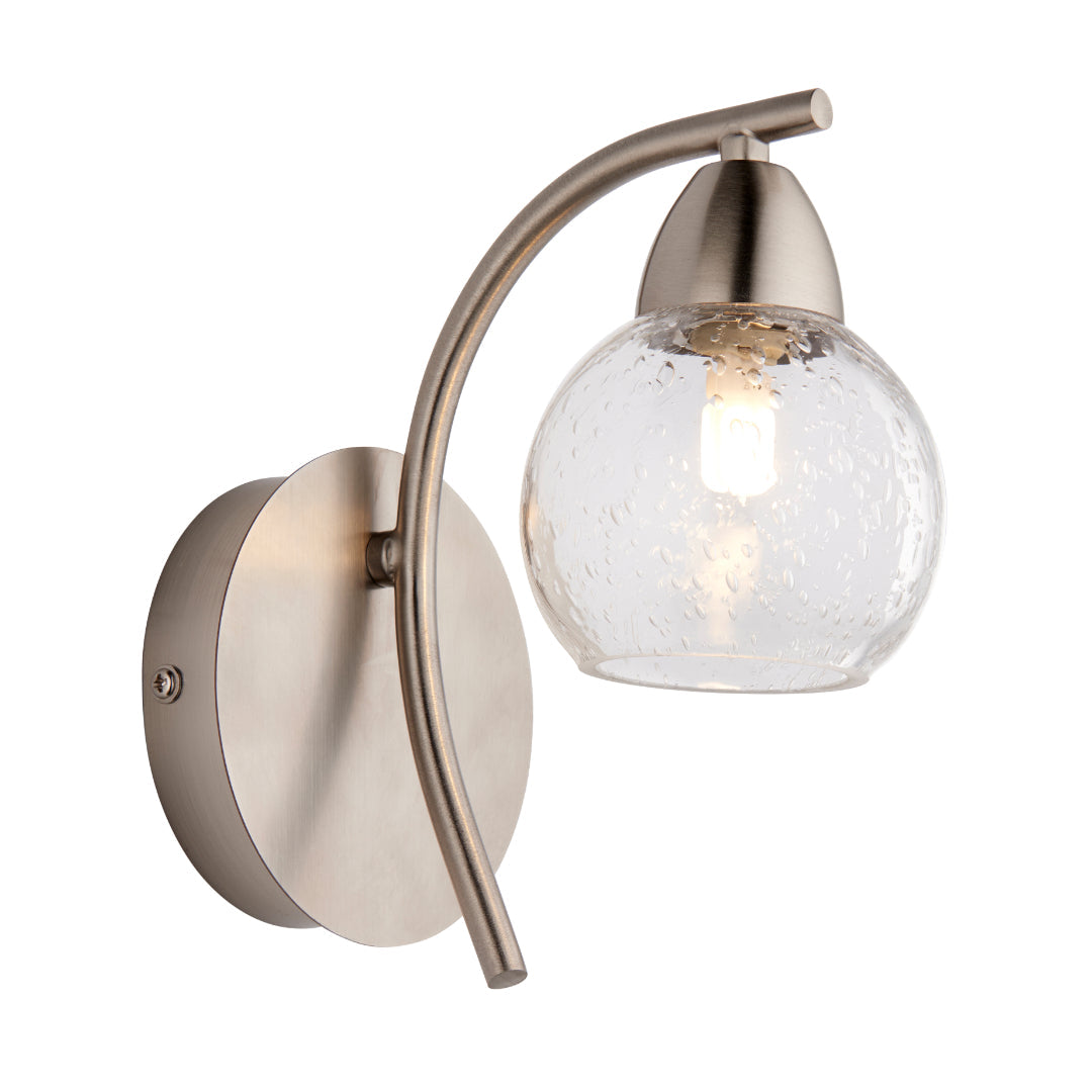 Callen Satin Nickel Wall Light - White Bear Furnishings