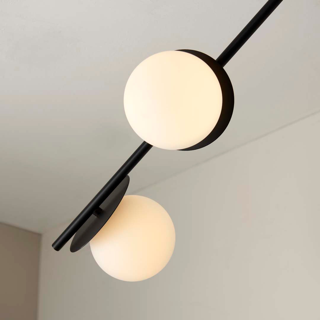 Satellite 4 Light Black Semi Flush Ceiling Light - White Bear Furnishings