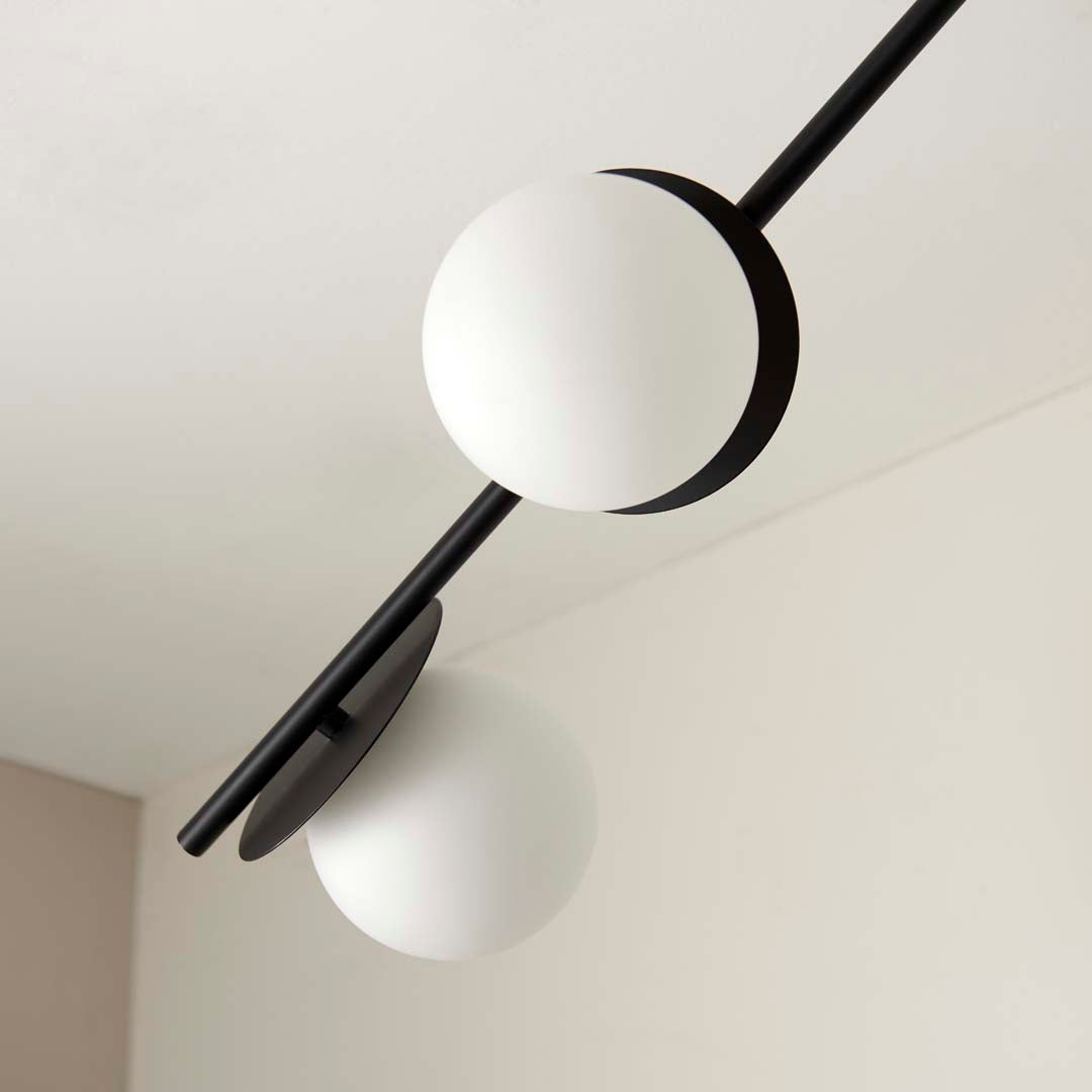 Satellite 4 Light Black Semi Flush Ceiling Light - White Bear Furnishings