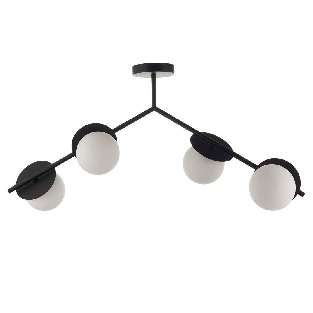 Satellite 4 Light Black Semi Flush Ceiling Light - White Bear Furnishings