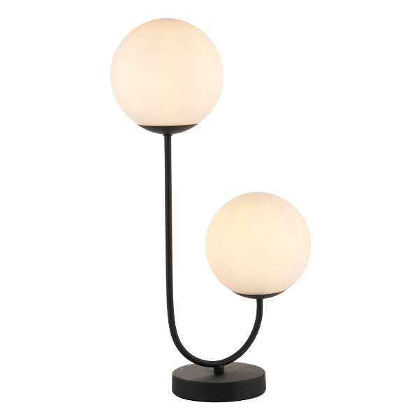 Patton 2 Light Matt Black Table Lamp - White Bear Furnishings