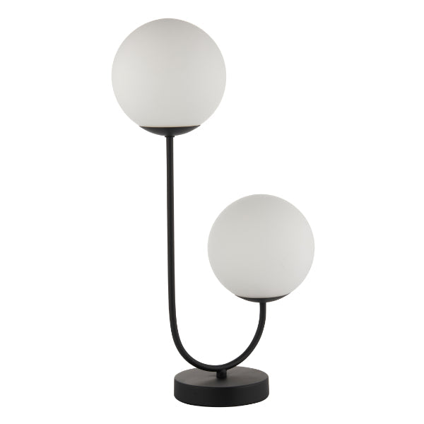 Patton 2 Light Matt Black Table Lamp - White Bear Furnishings