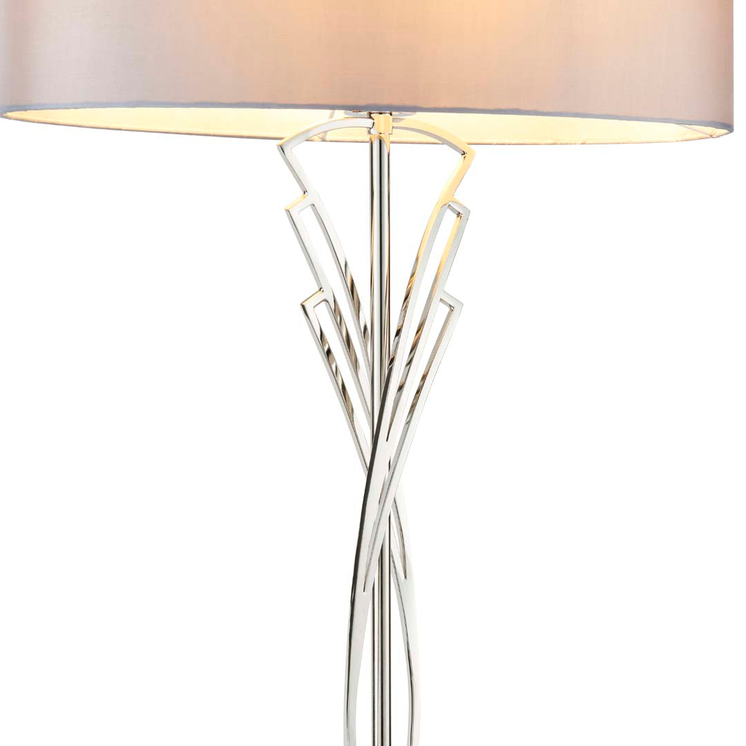 Lyla Satin Nickel Floor Lamp - White Bear Furnishings