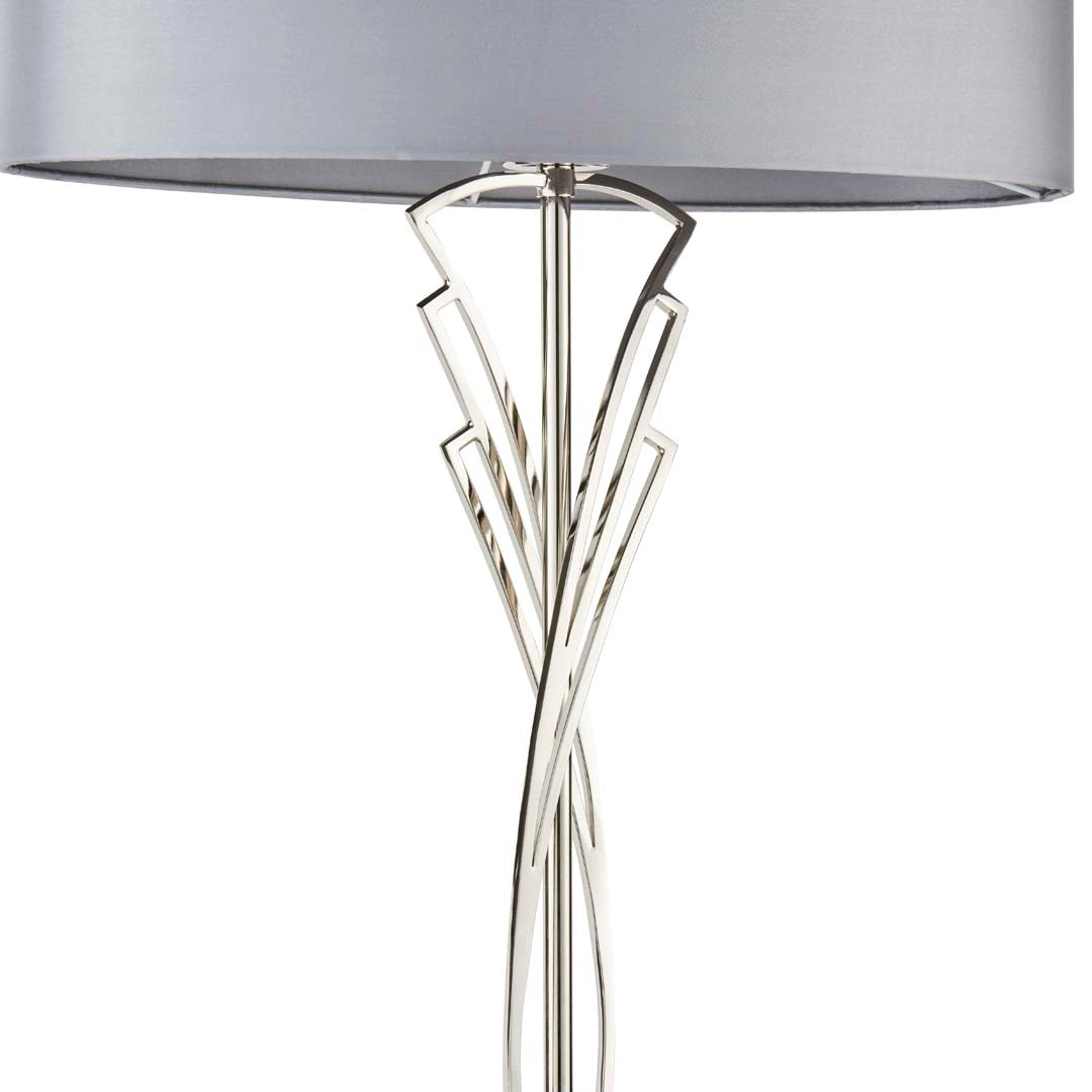 Lyla Satin Nickel Floor Lamp - White Bear Furnishings