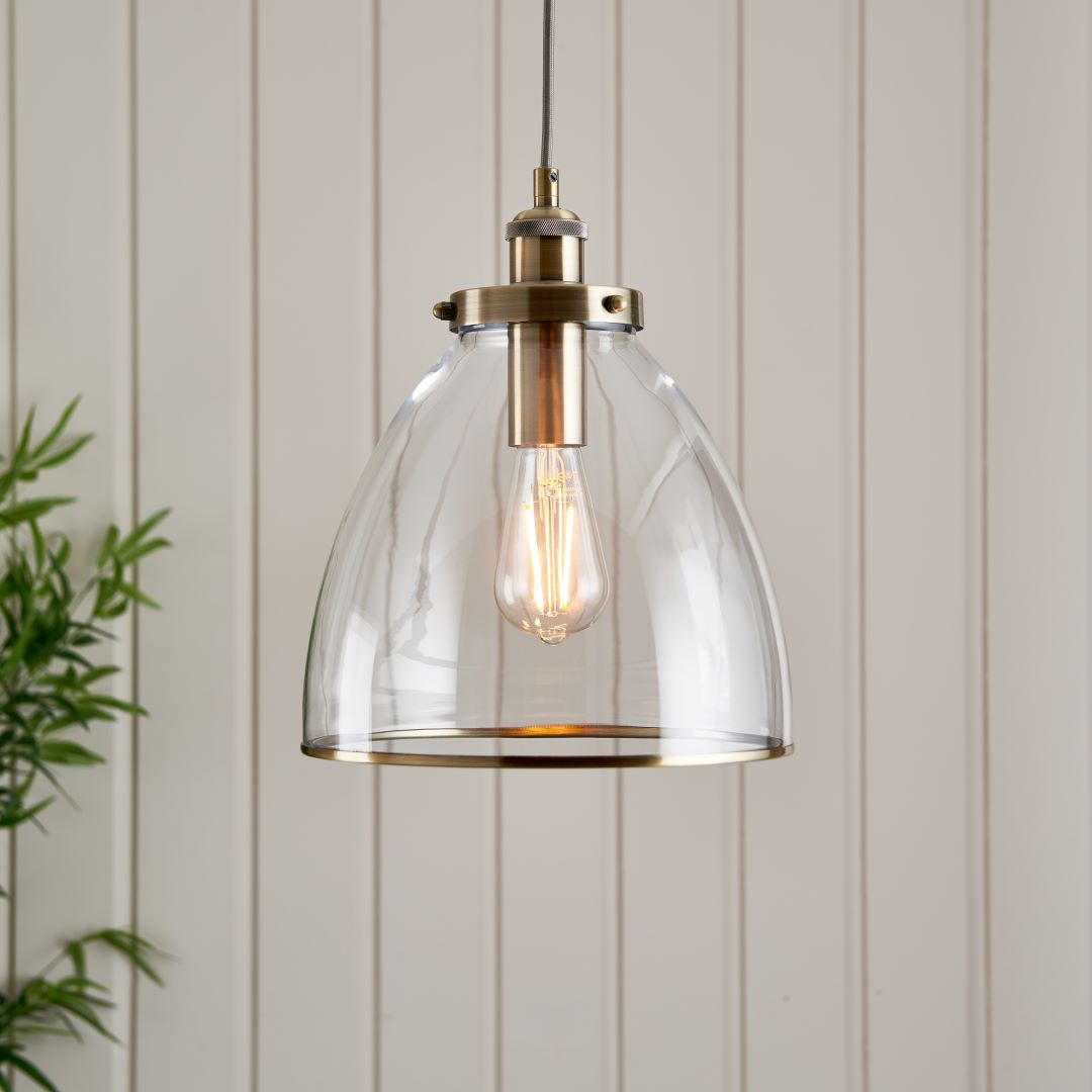 Brunswick Antique Brass Ceiling Pendant - White Bear Furnishings