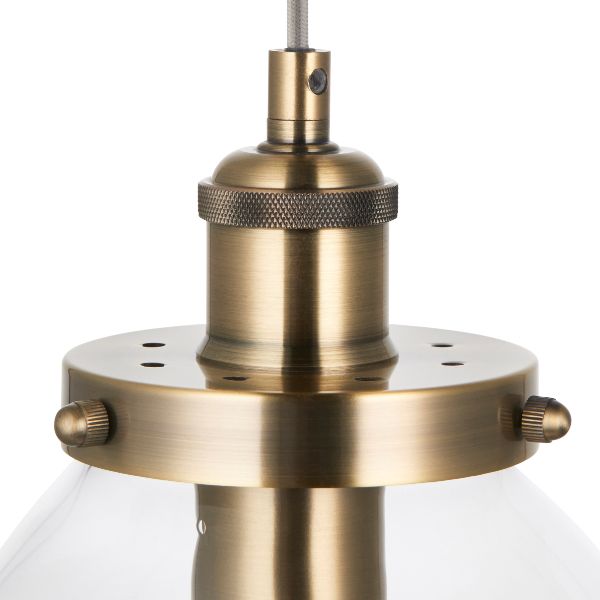 Brunswick Antique Brass Ceiling Pendant - White Bear Furnishings