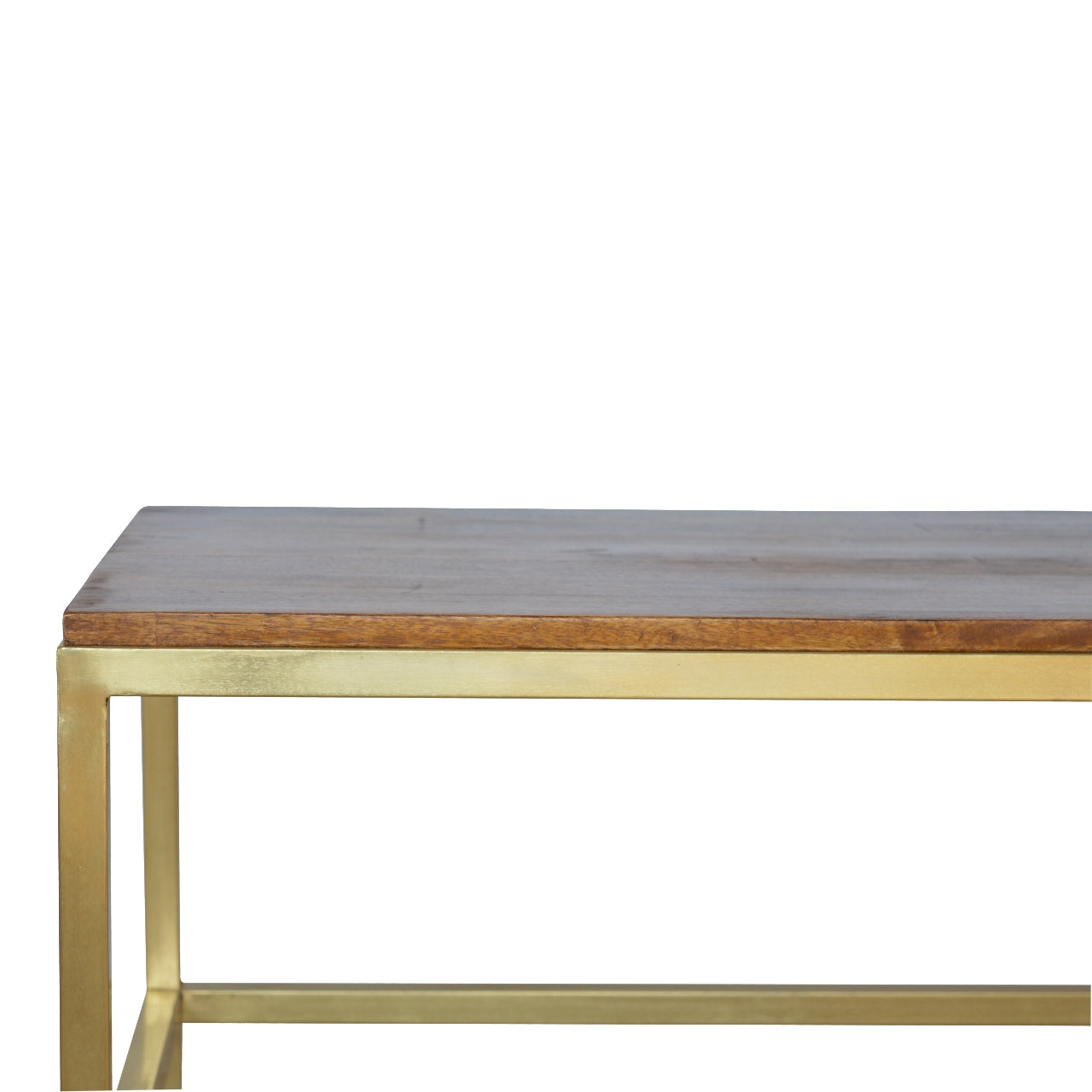 Handcrafted Artisanal Rectangle Gold Coffee Table - IN244