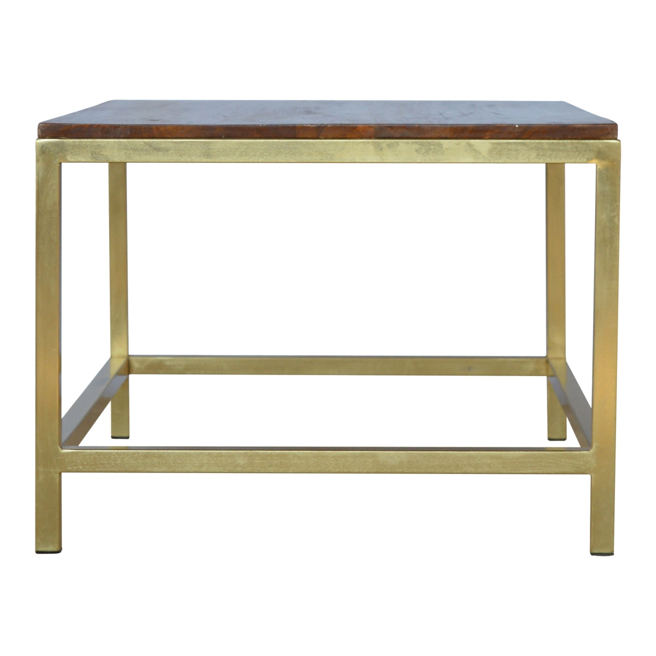 Handcrafted Artisanal Rectangle Gold Coffee Table - IN244
