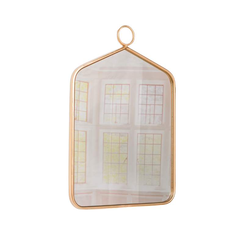 Gold Rectangular Hook Wall Mirror - MWA094