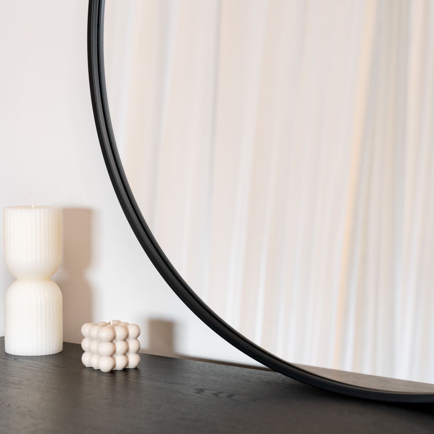 Rei - Large Round Black Metal Circle Mirror - 180cm x 180cm - White Bear Furnishings
