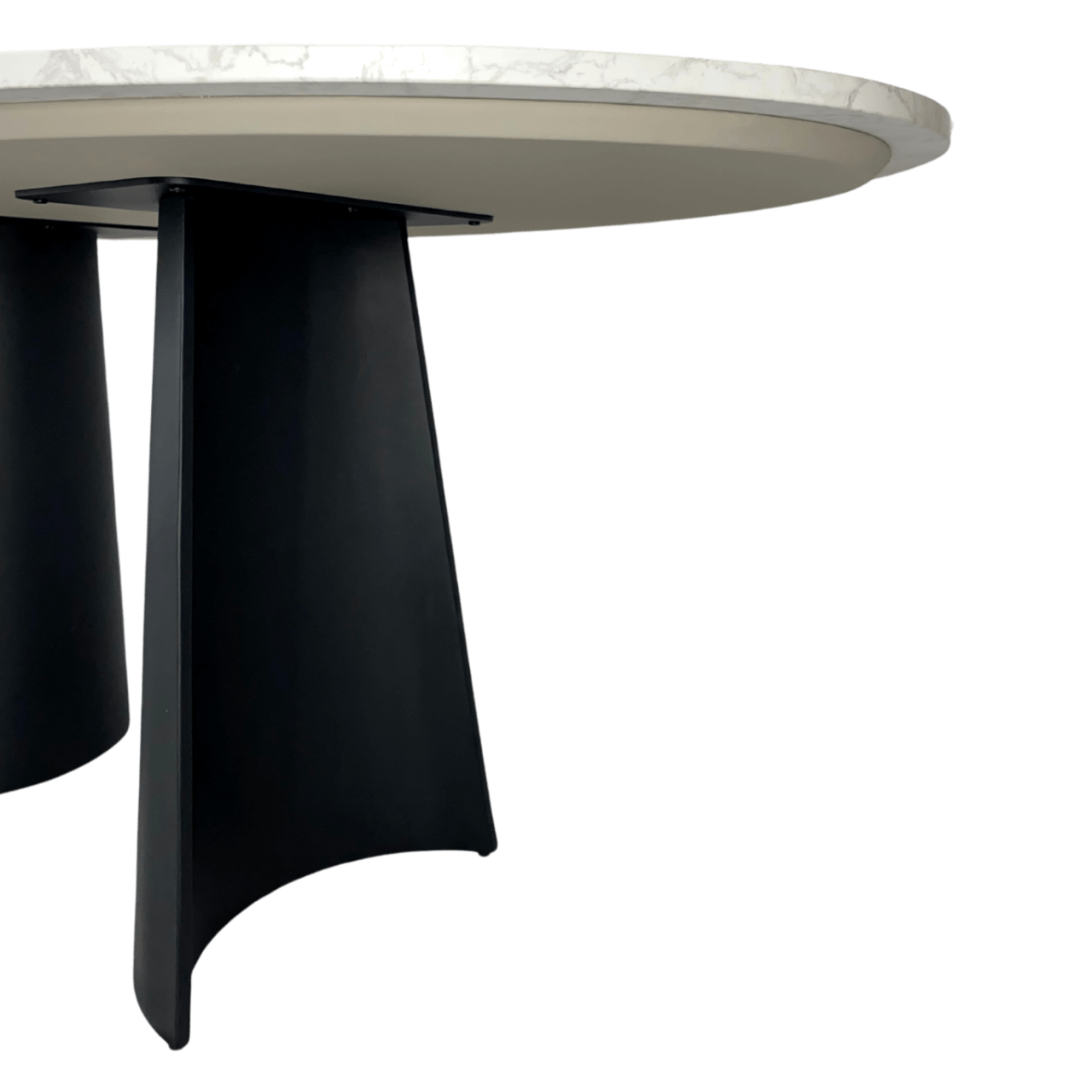 Twenty 10 Designs Rosemary Oval Dining Table - Black & White Marble - DT-R-BB-TWM-180