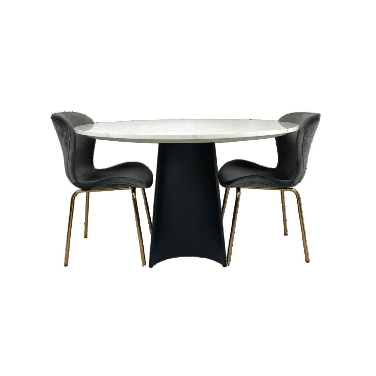 Twenty 10 Designs Rosemary Round Dining Table in Black & White Marble - DT-R-BB-TWM-120 - White Bear Furnishings