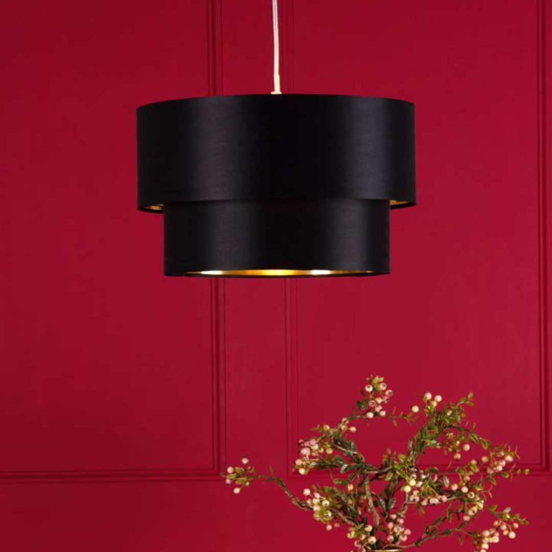 Rute Black & Gold Pendant Shade - White Bear Furnishings