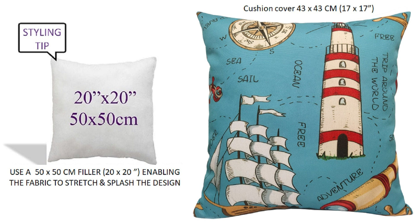 Seaside Coastal Style Water Resistant Patio Garden Cushions 17 x 17 Inches Durable Decorative Throw Pillows for Indoor Outdoor Use by OLIVIA ROCCO - White Bear Furnishings