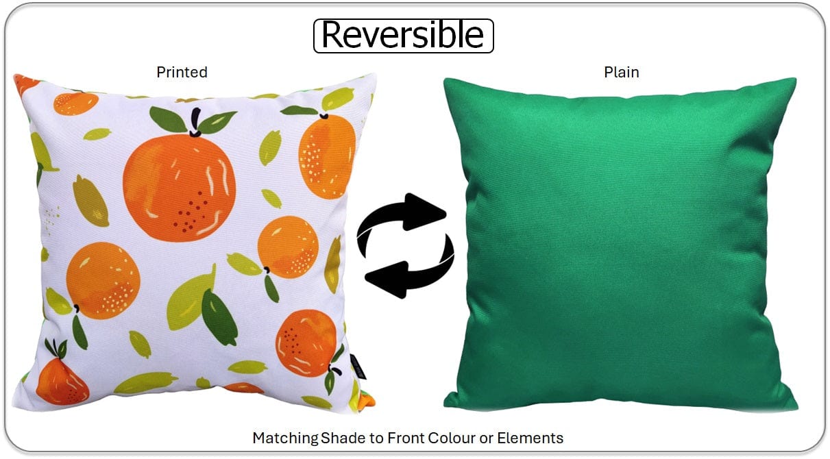 Summer Fruit Design Waterproof Outdoor Cushions for Patio Garden Bench Sofa Bed Durable Polyester Filled Comfort by OLIVIA ROCCO - White Bear Furnishings