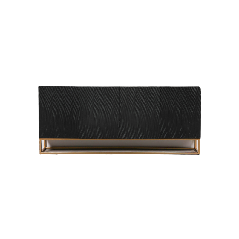 Handcrafted Ripples Black Painted Sideboard – GMF029