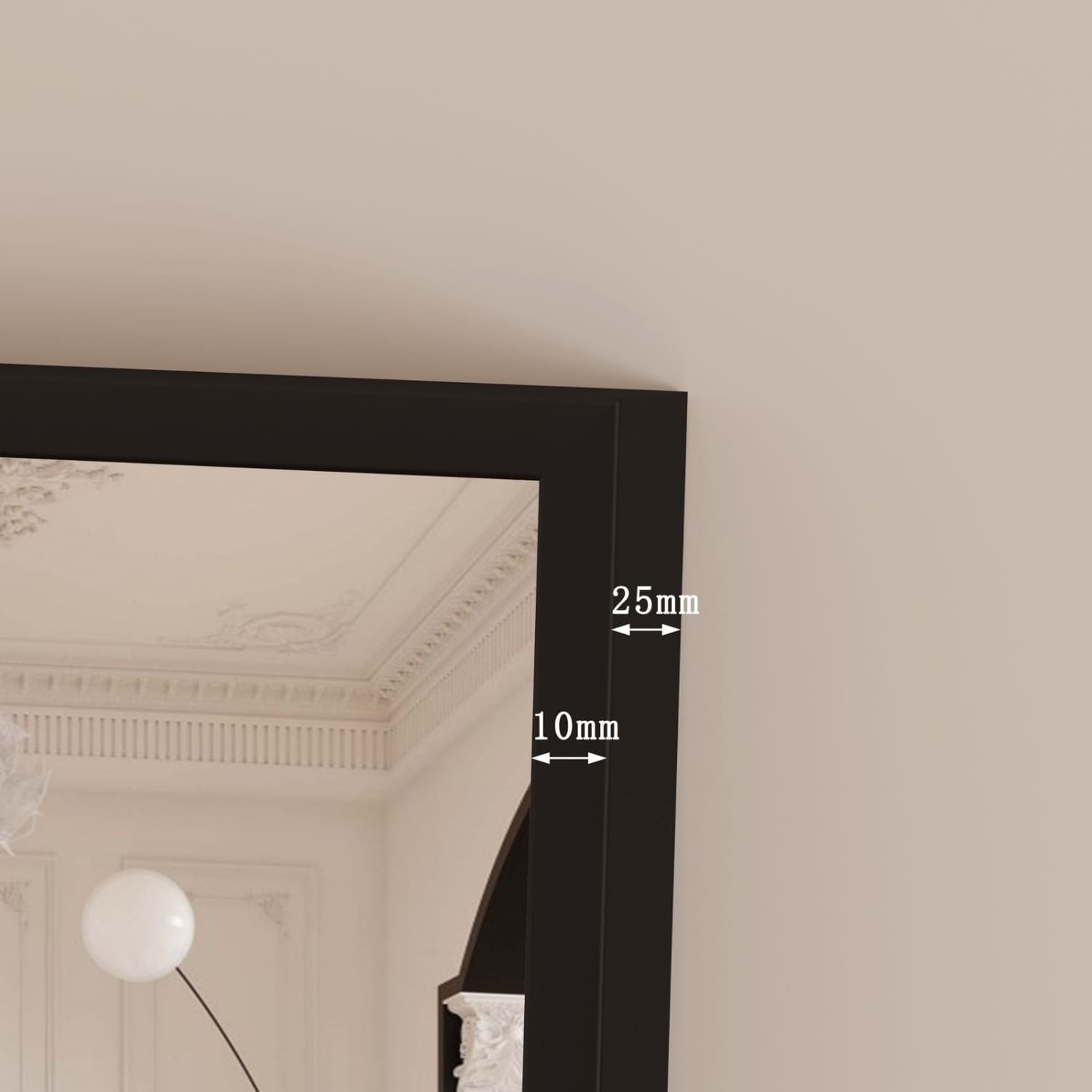 Takara - Full Length Black Metal Rectangle Mirror - 160cm x 60cm - White Bear Furnishings