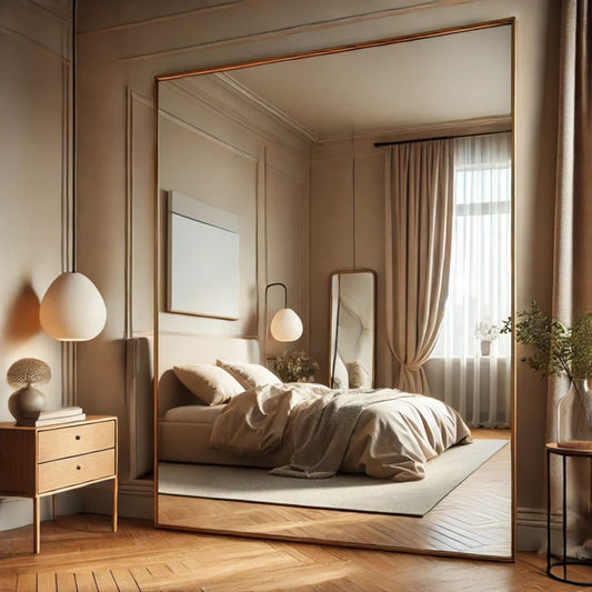 Takara - Full Length Gold Metal Rectangle Mirror - 200cm x 120cm - White Bear Furnishings