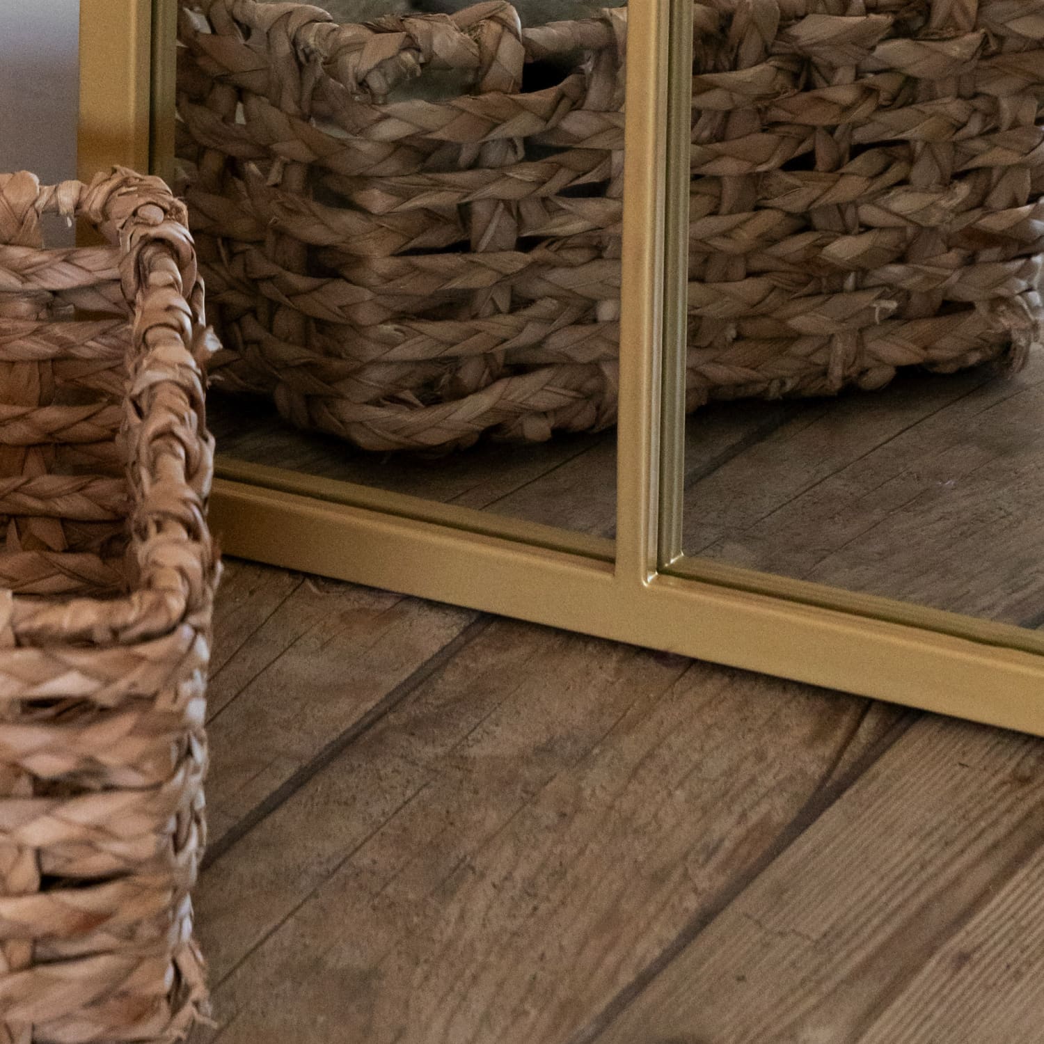 Tomi - Full Length Gold Metal Arched Lattice Window Mirror - 180cm x 90cm - White Bear Furnishings