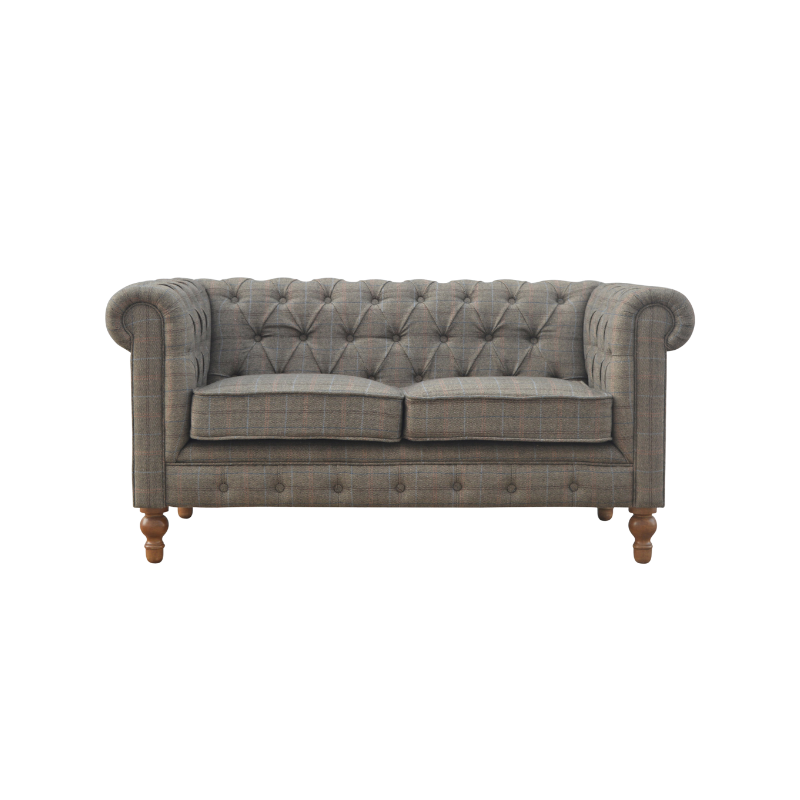 Handcrafted Multi Tweed 2 Seater Chesterfield Sofa - IN075