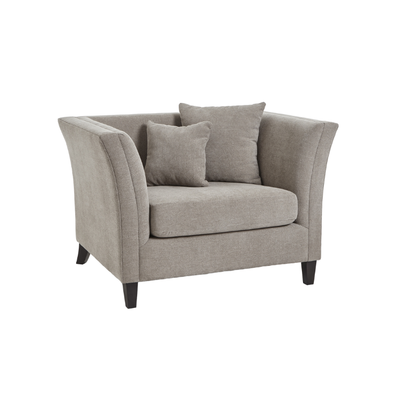 Handcrafted Vesper Taupe Cushion Back Arm Chair - 23741