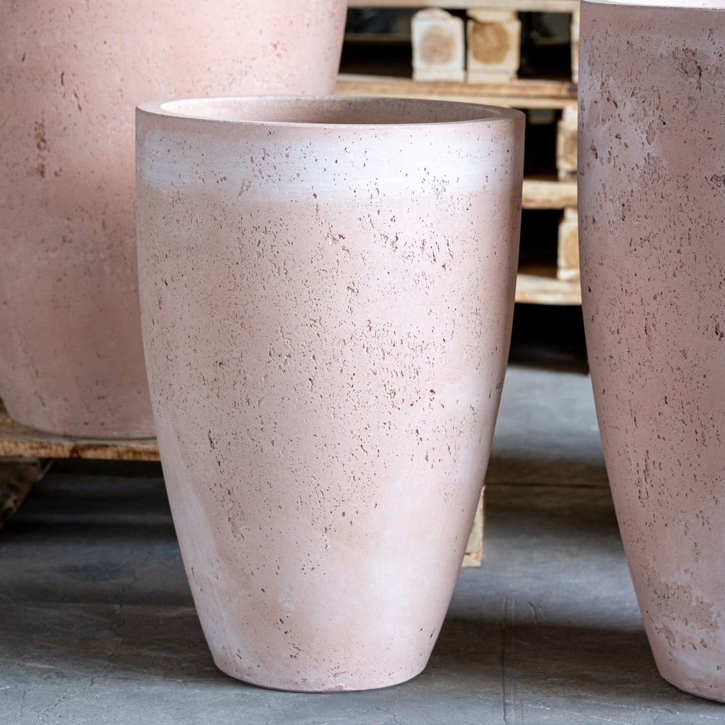 Vessara | Blushstone – 55cm Extra Large Tall Concrete Planter – 32L Decorative Vase Pot